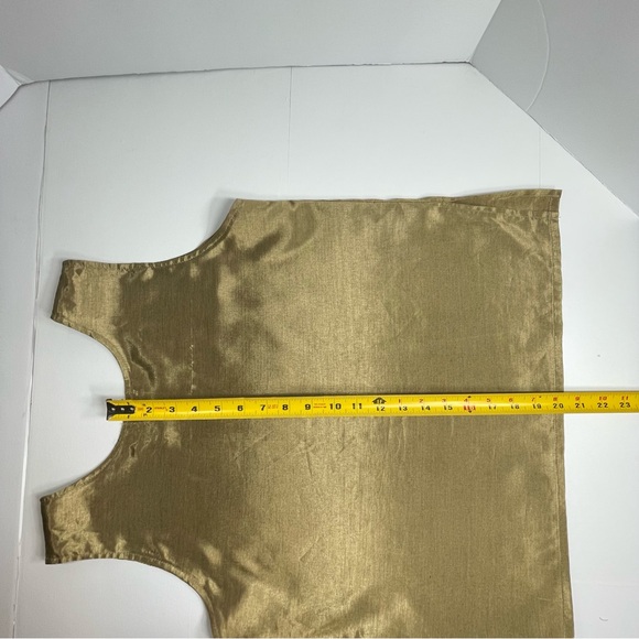 THAI SILK Women's  Beautiful Tank Top Shirt Bronze Gold Size Large - Picture 5 of 10